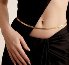 Handmade Stainless Steel 18K Gold Flat Waist Chain